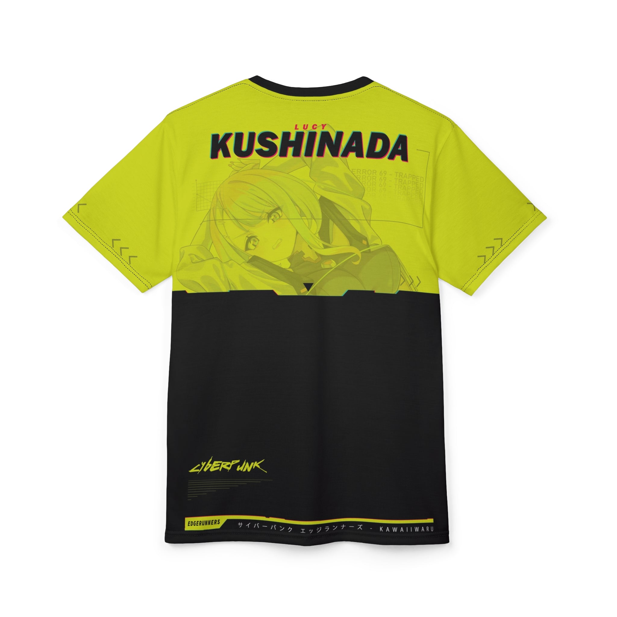 Lucy - Cyberpunk Anime Girl Unisex AOP Cut & Sew T-shirt