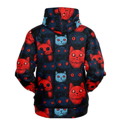 Cats of doom Japanese creepy art Unisex AOP Hoodie