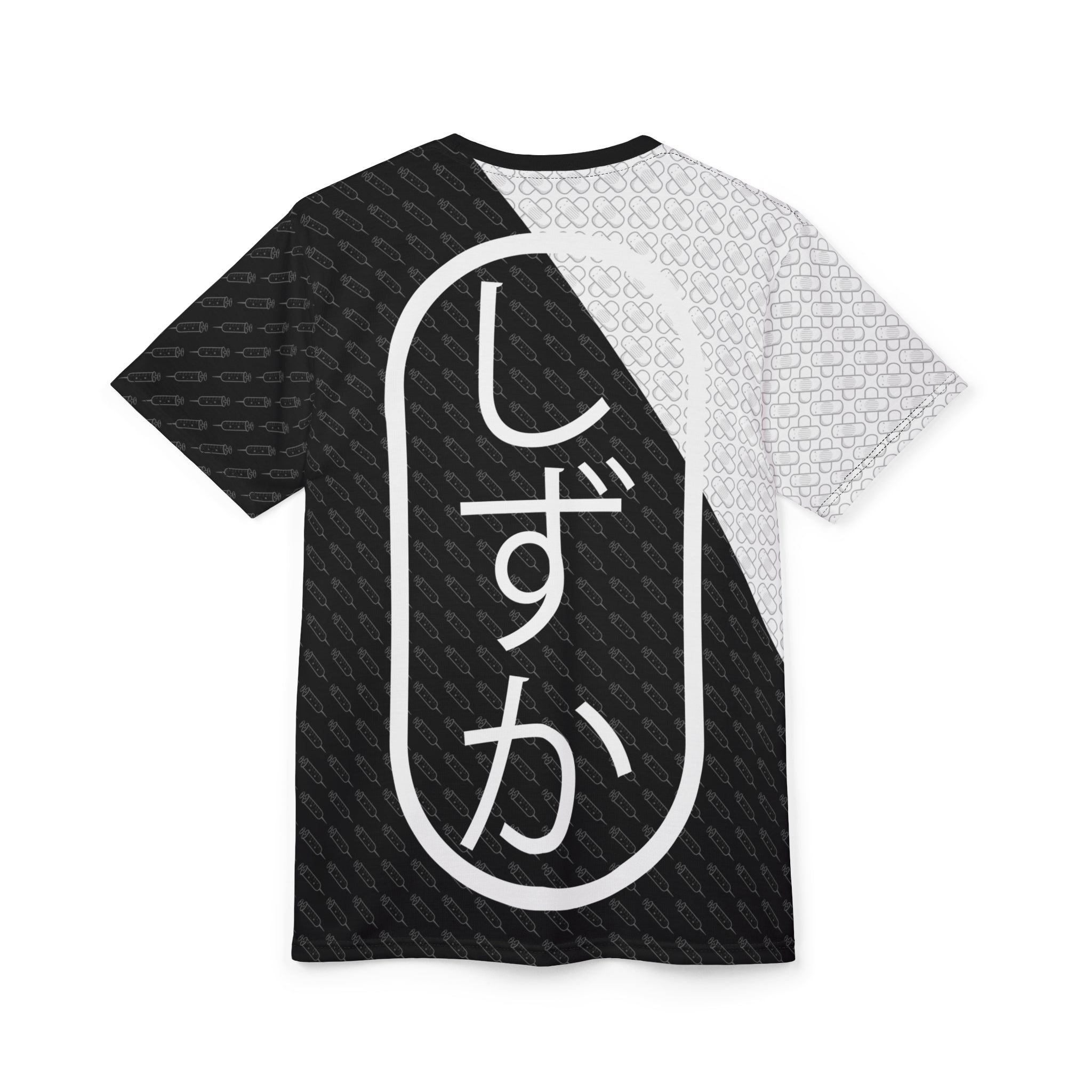 Shizuka B&W V2 Kawaii Anime Nurse - Creepy Cute - Unisex AOP Cut & Sew Tee