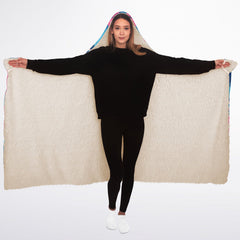 Cute pastel cat pattern Hooded Blanket Sherpa