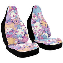 Cute pastel creepy dolls pattern Car Seat Cover (x2)