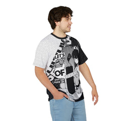 Shizuka B&W V2 Kawaii Anime Nurse - Creepy Cute - Unisex AOP Cut & Sew T-shirt