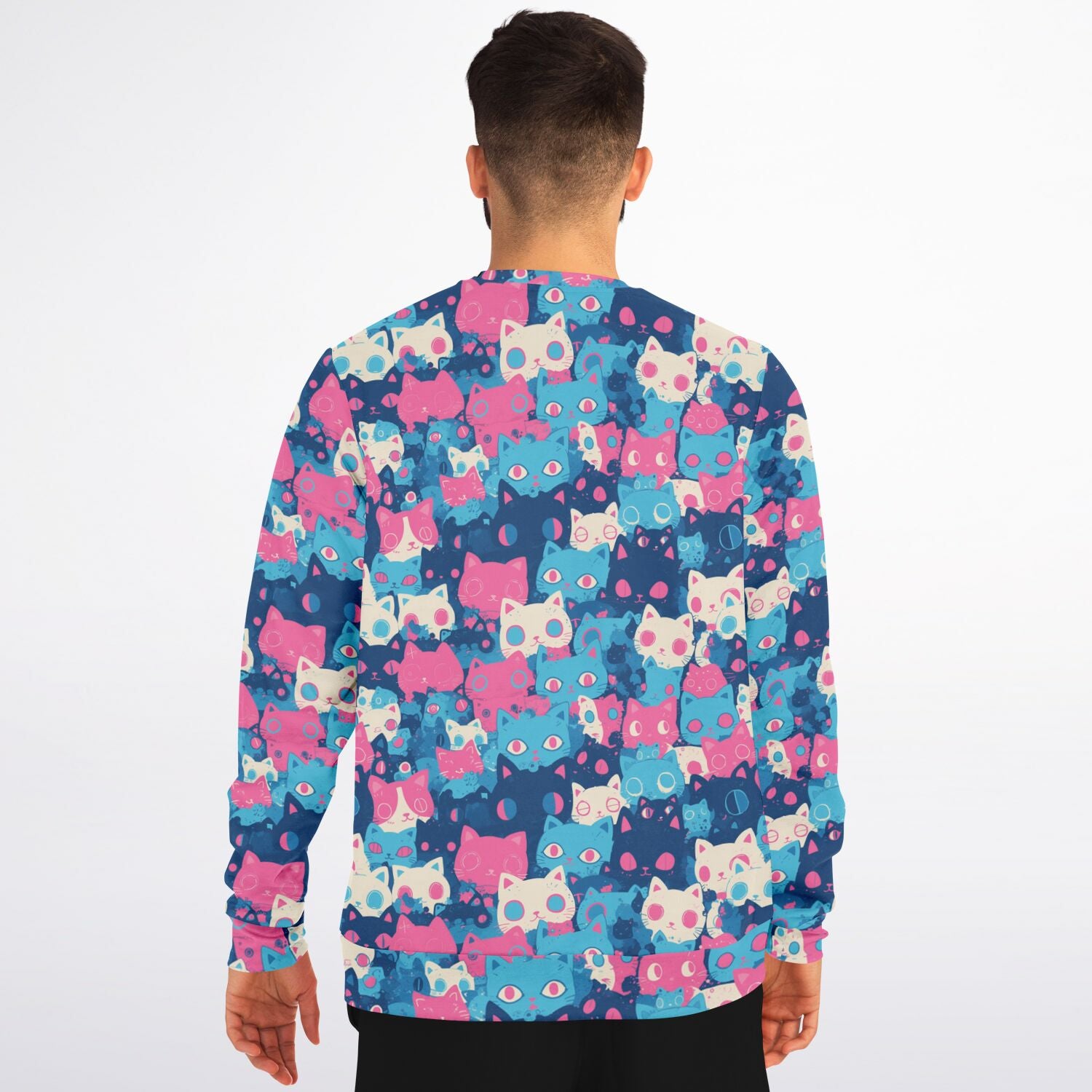 Cute pastel cat pattern AOP Sweatshirt