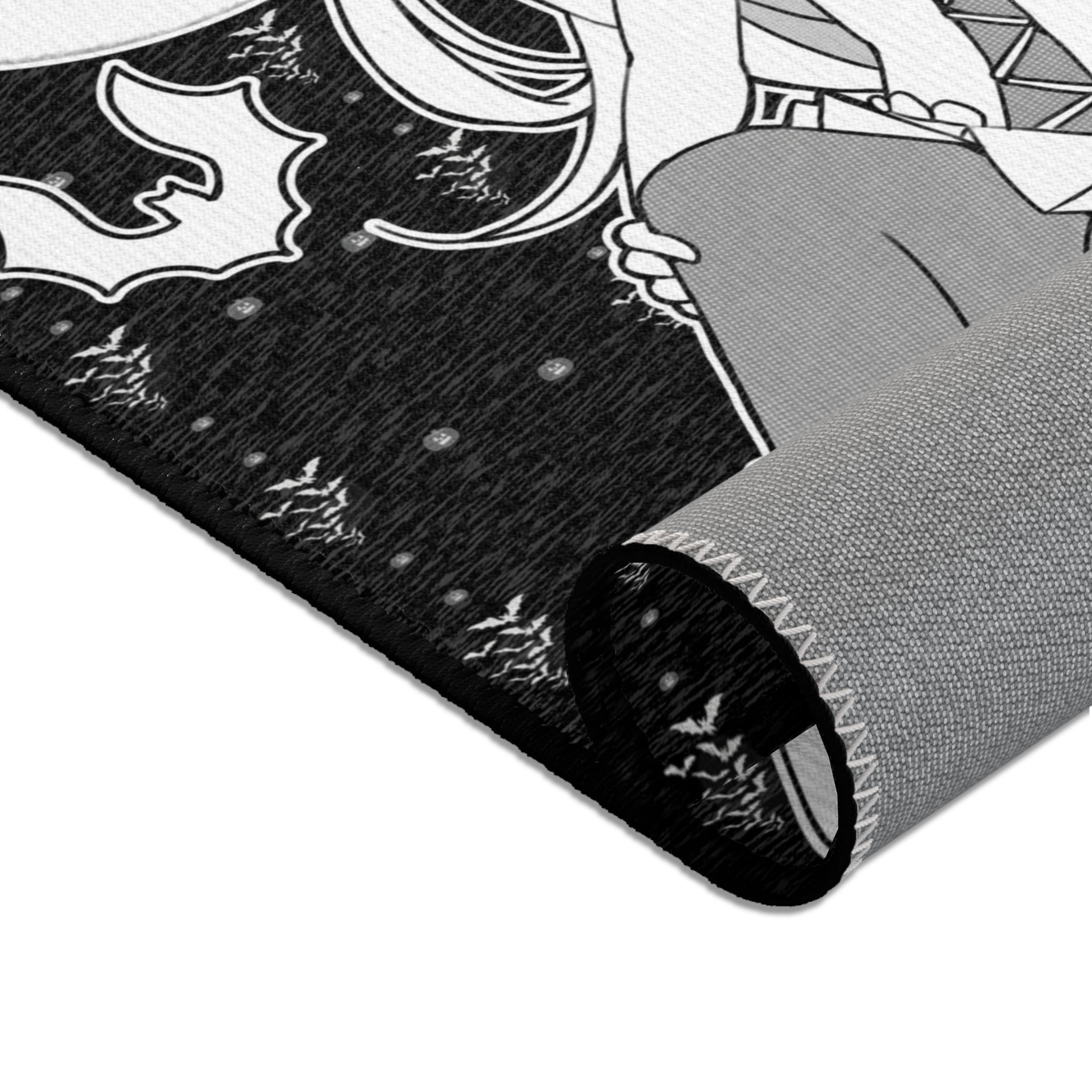 Yuuki B&W - Kawaii witch cute anime Area Rug