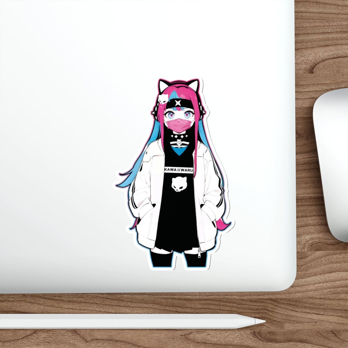 Meena - Creepy cute skeletal kawaii anime girl Die-Cut Sticker