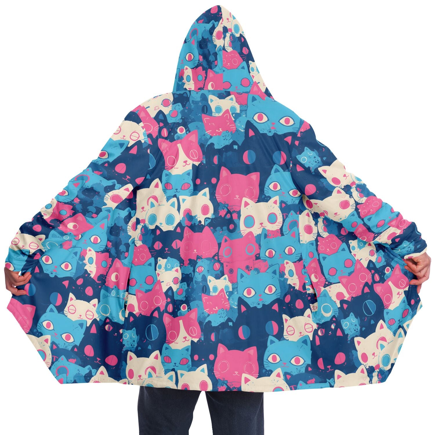 Cute pastel cat pattern Cloak