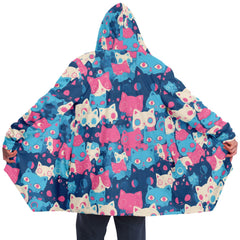 Cute pastel cat pattern Cloak