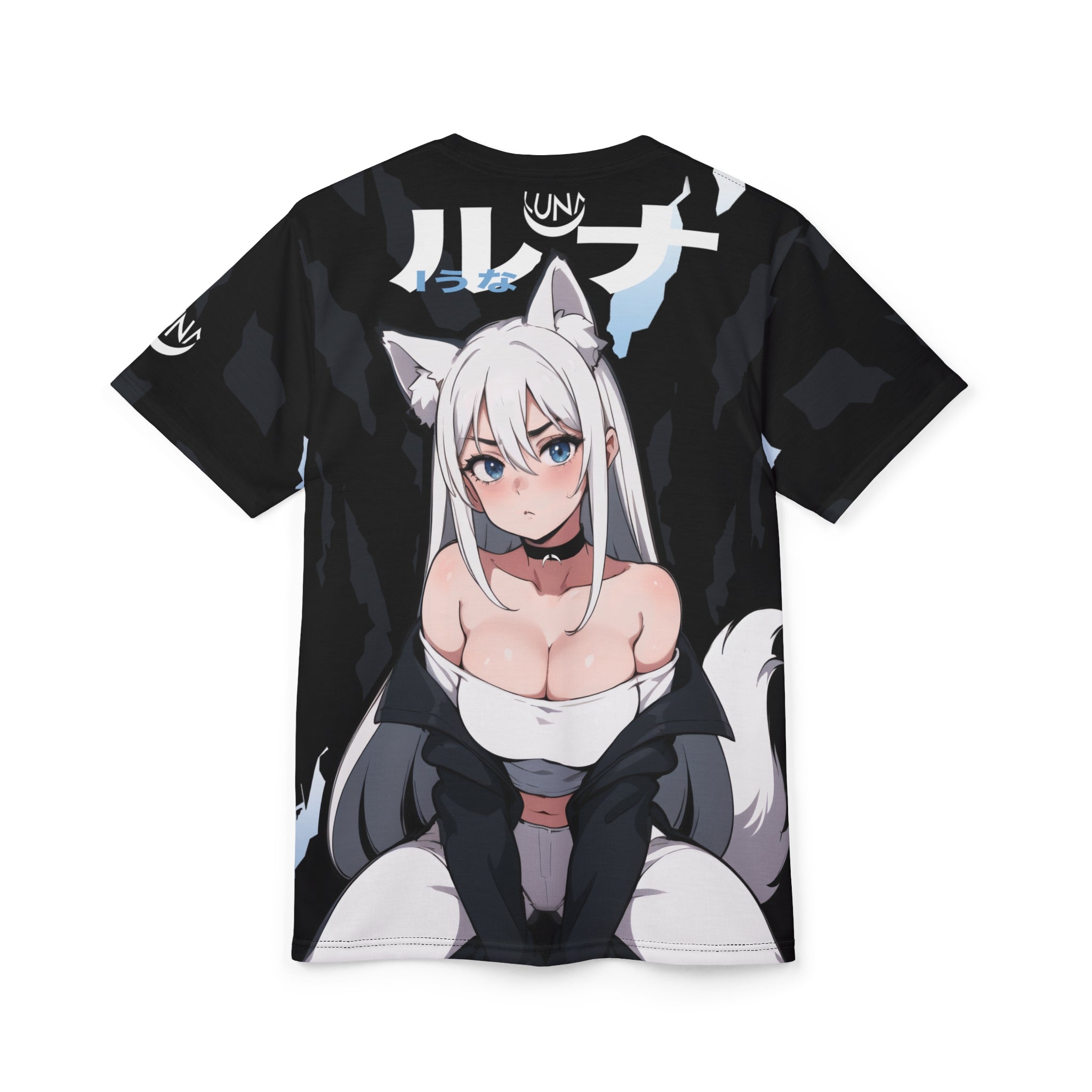 Luna - Wolf anime girl - werewolf Unisex AOP Cut & Sew Tee
