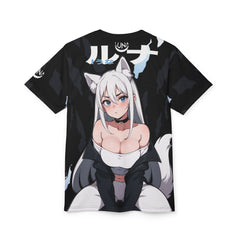 Luna - Wolf anime girl - werewolf Unisex AOP Cut & Sew Tee