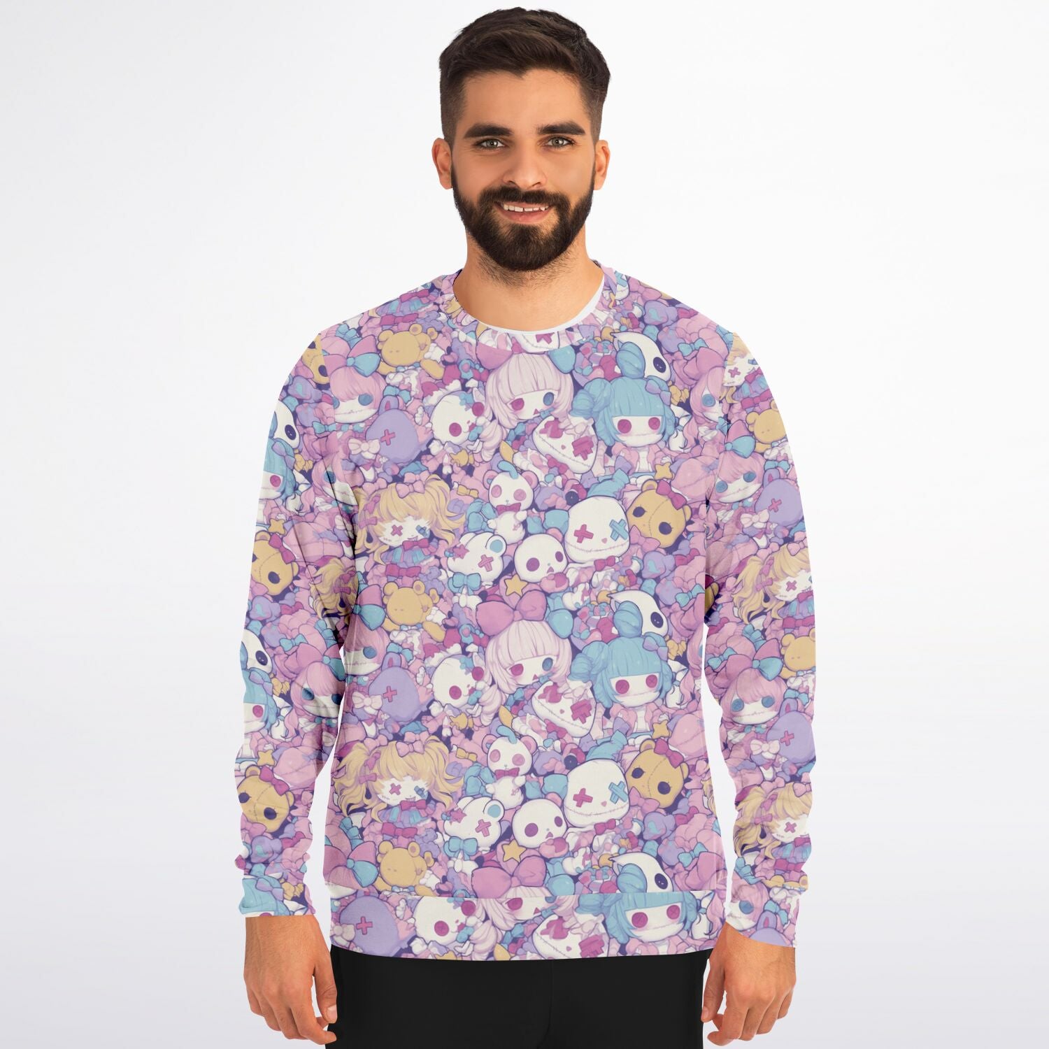 Cute pastel creepy dolls pattern AOP Sweatshirt