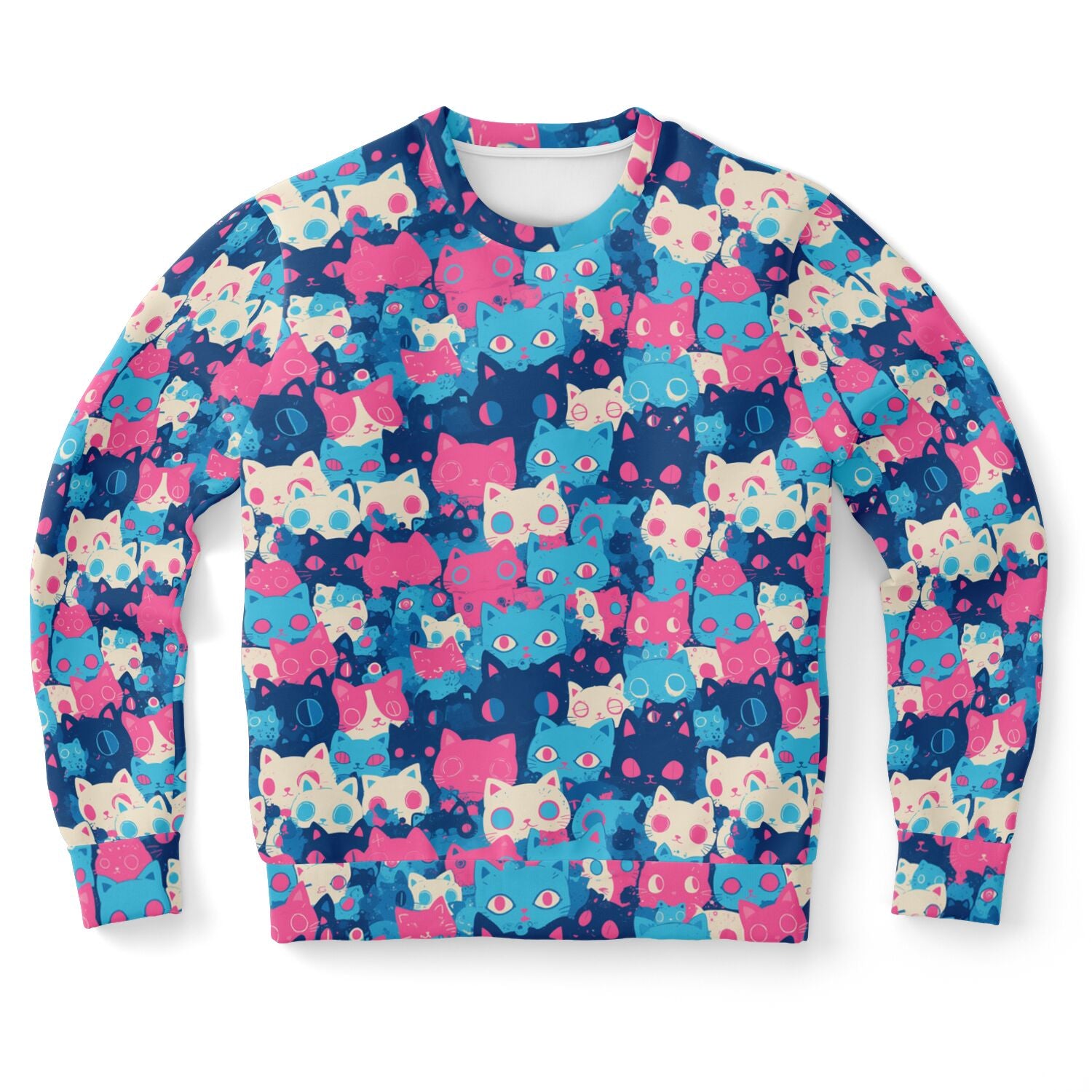 Cute pastel cat pattern AOP Sweatshirt