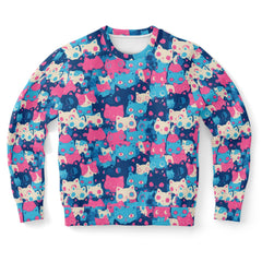 Cute pastel cat pattern AOP Sweatshirt