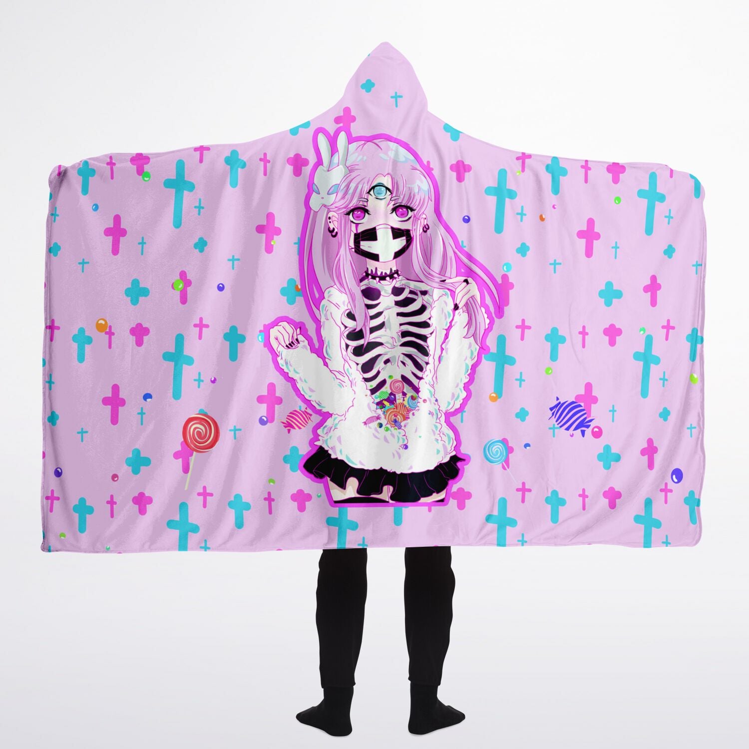 Maaya Creepy Cute anime Hooded Blanke