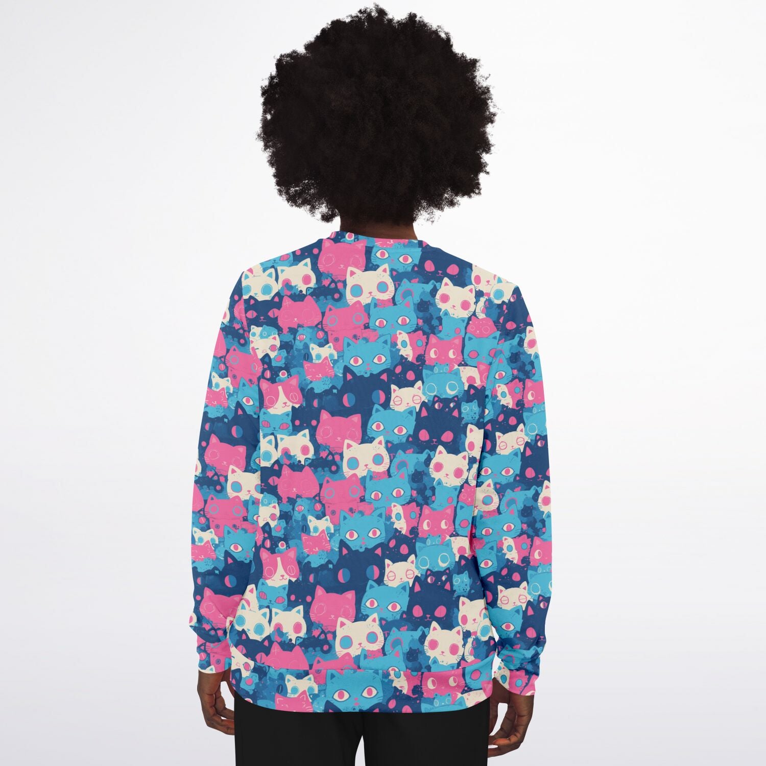 Cute pastel cat pattern AOP Sweatshirt