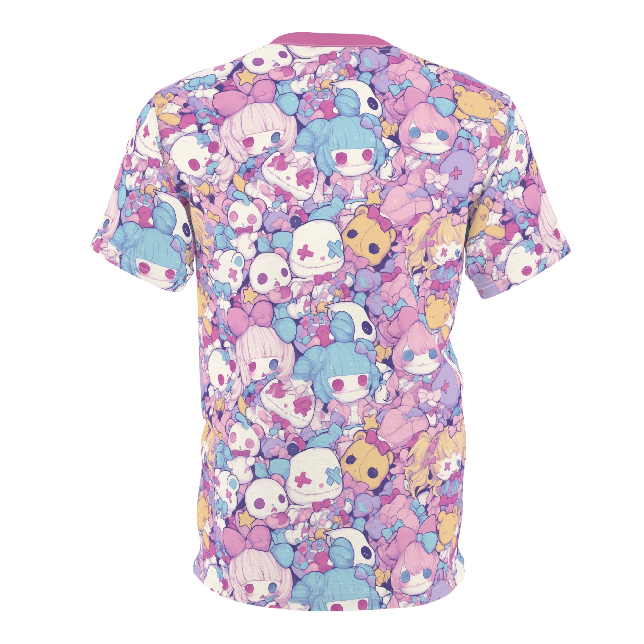 Cute pastel creepy dolls pattern Unisex AOP Cut & Sew T-shirt