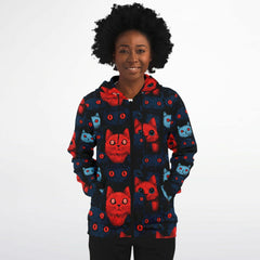 Cats of doom Japanese creepy art Unisex AOP Zip Hoodie