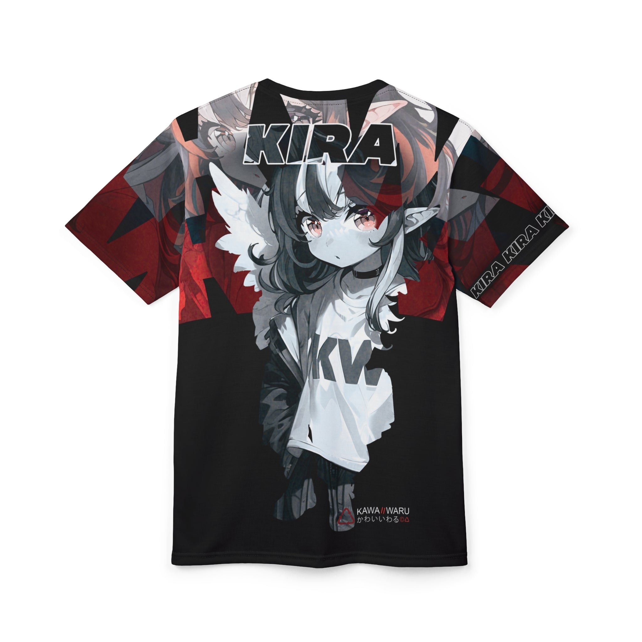 Kira - Demon Angel Elf Cyberpunk cute anime girl Unisex AOP Cut & Sew Tee