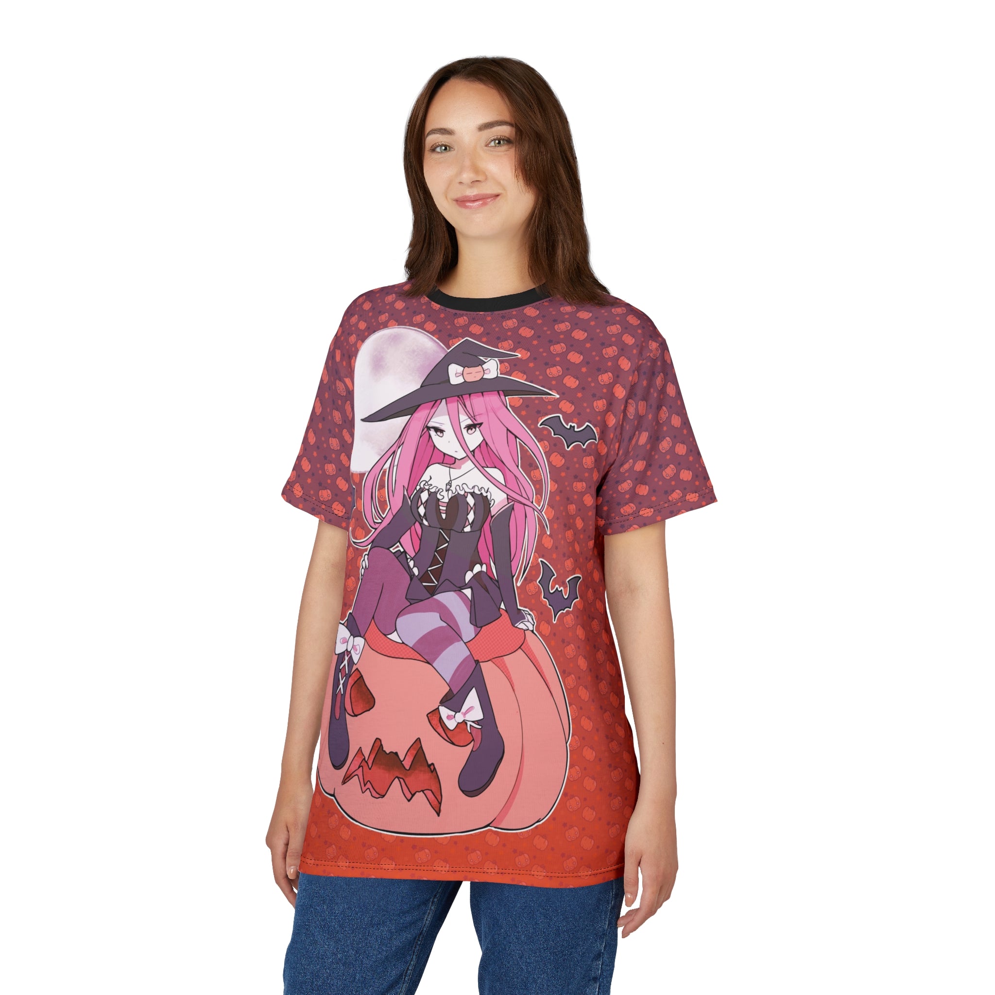 Yuuki Kawaii Witch Cute Anime Girl - Halloween Edition Unisex AOP Cut & Sew T-shirt