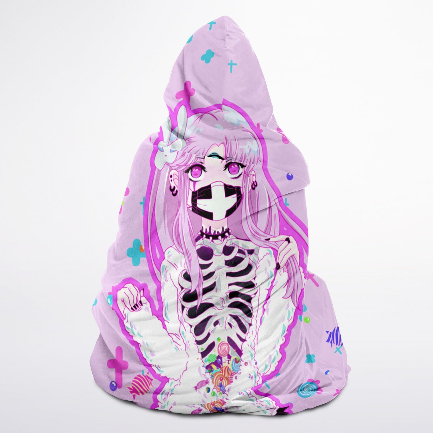 Maaya Creepy Cute anime Hooded Blanke