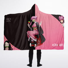 Budo cosplaying As Nezuko Cute Girl Hooded Blanket