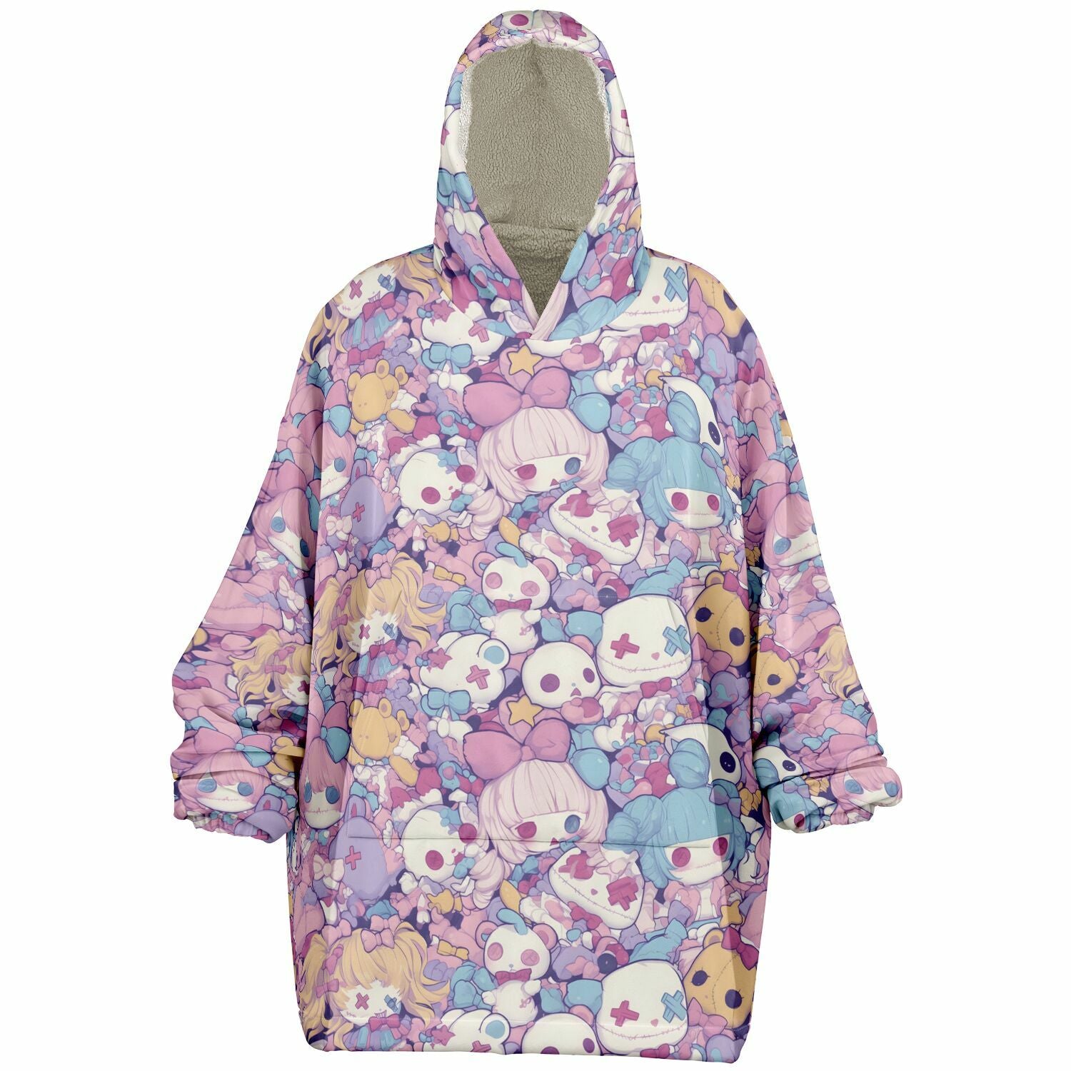 Cute pastel creepy dolls pattern Snug Hoodie