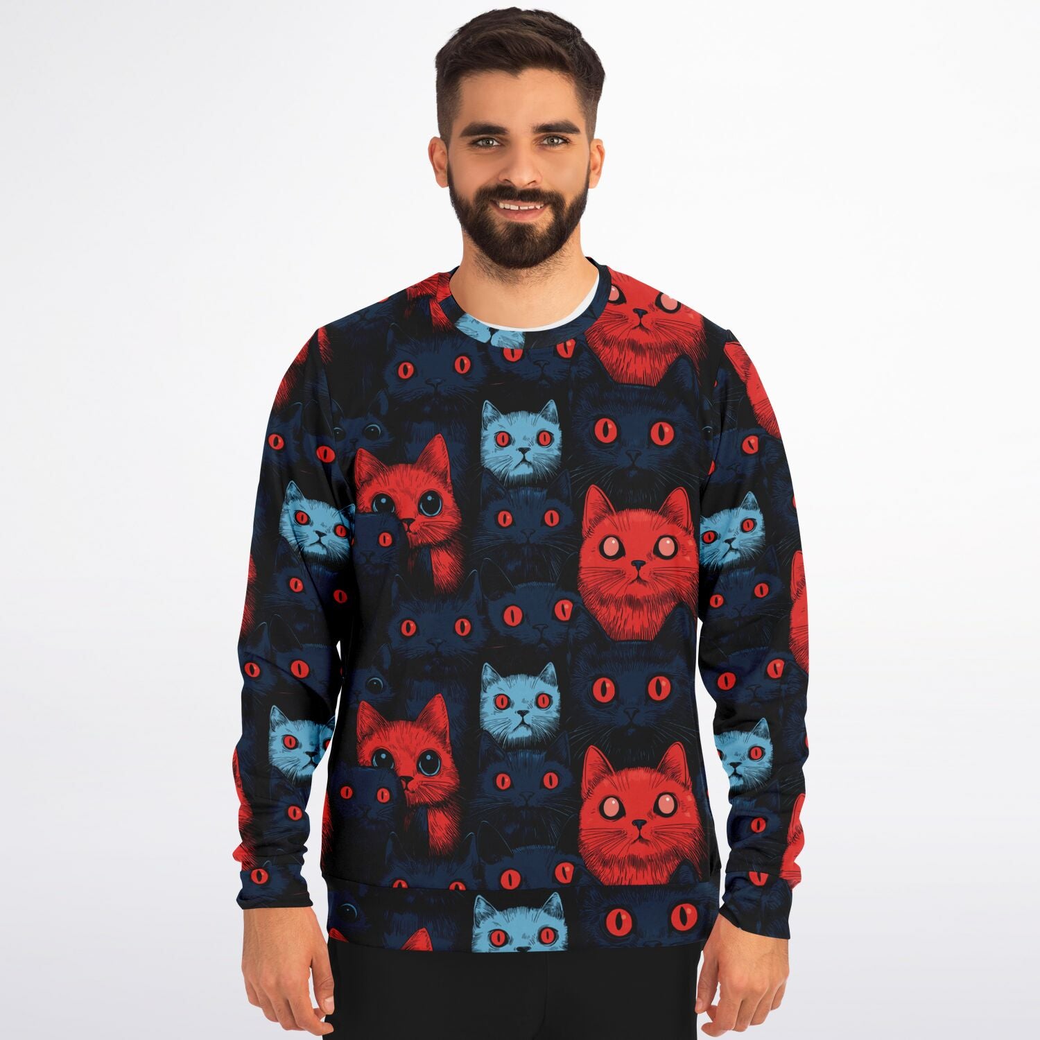 Cats of doom Japanese creepy art AOP Sweatshirt