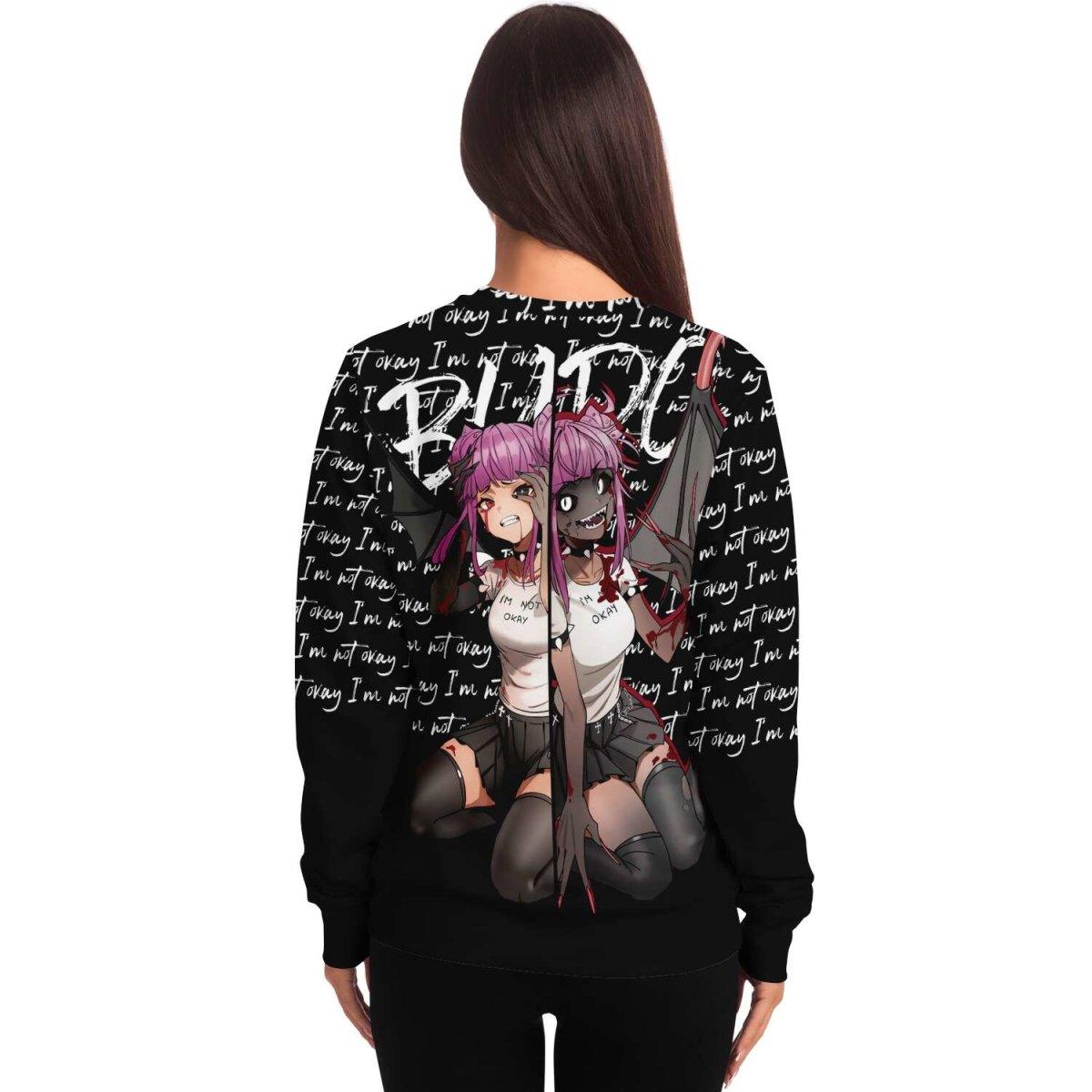 Budo Transformation Gothic sad anime Unisex AOP Sweatshirt - kawaiiwaru