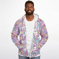 Cute pastel creepy dolls pattern Sherpa Jacket Hoodie