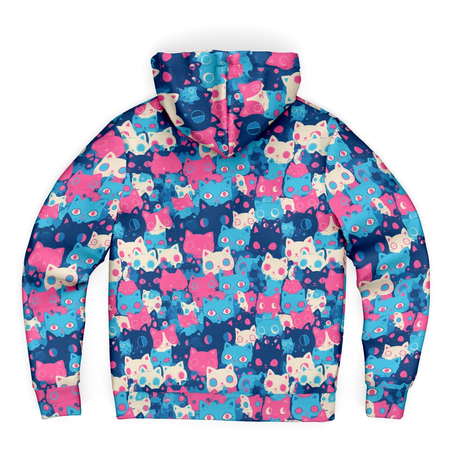 Cute pastel cat pattern Sherpa Jacket Hoodie