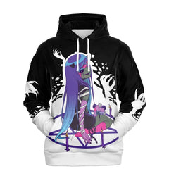 Chiroko Kawaii Creepy Cute Demon Anime Girl Unisex AOP Hoodie - kawaiiwaru