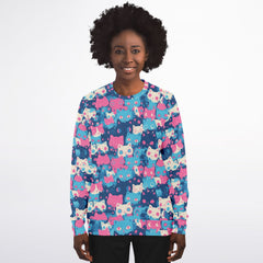 Cute pastel cat pattern AOP Sweatshirt