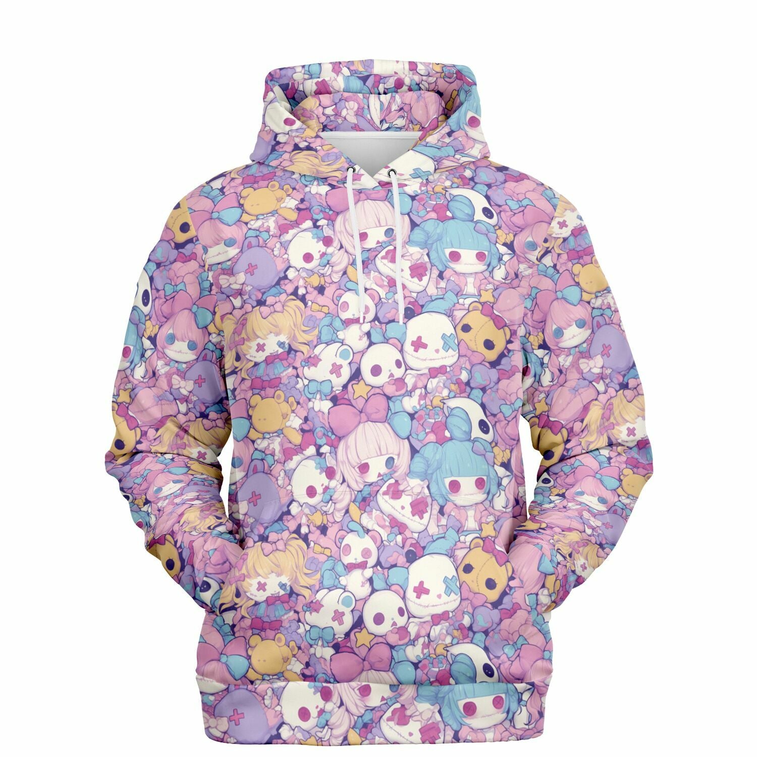 Cute pastel creepy dolls pattern Unisex AOP Hoodie