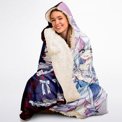 Saidah and Laylah - Dark and Light Anime Angel Twins Hooded Blanket