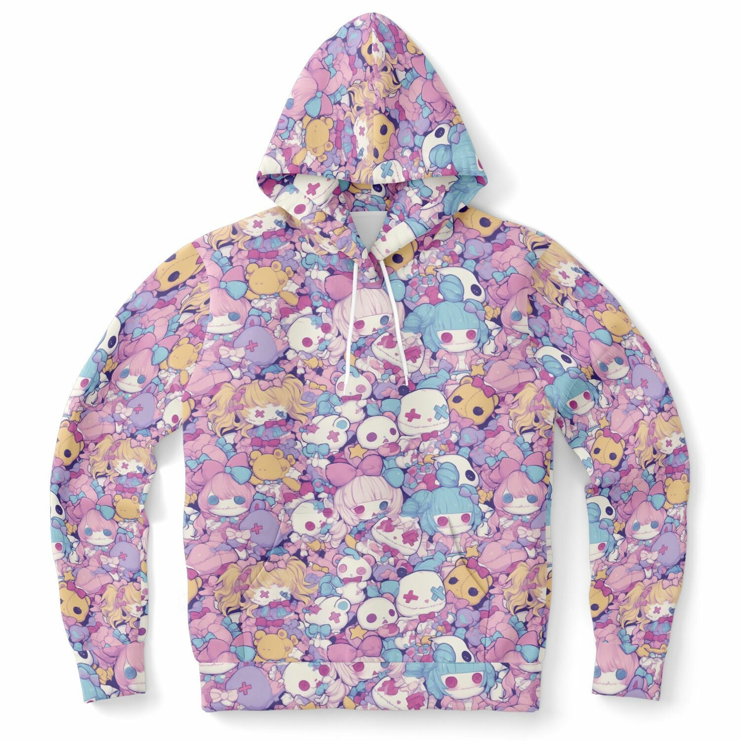 Cute pastel creepy dolls pattern Unisex AOP Hoodie