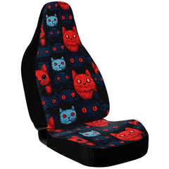 Cats of doom Japanese creepy art Car Seat Cover (x2)