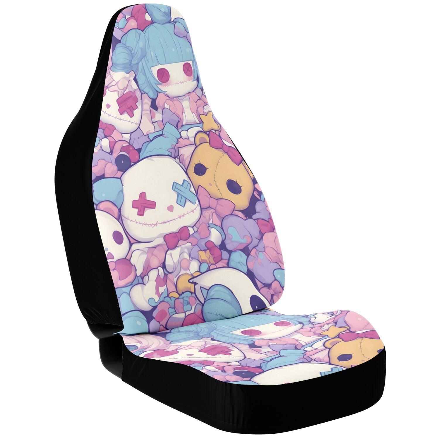 Cute pastel creepy dolls pattern Car Seat Cover (x2)