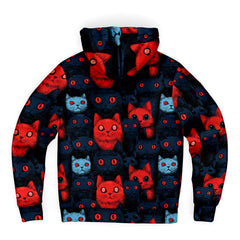 Cats of doom Japanese creepy art Sherpa Jacket Hoodie