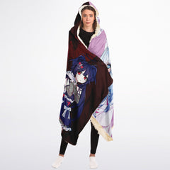 Saidah and Laylah - Dark and Light Anime Angel Twins Hooded Blanket