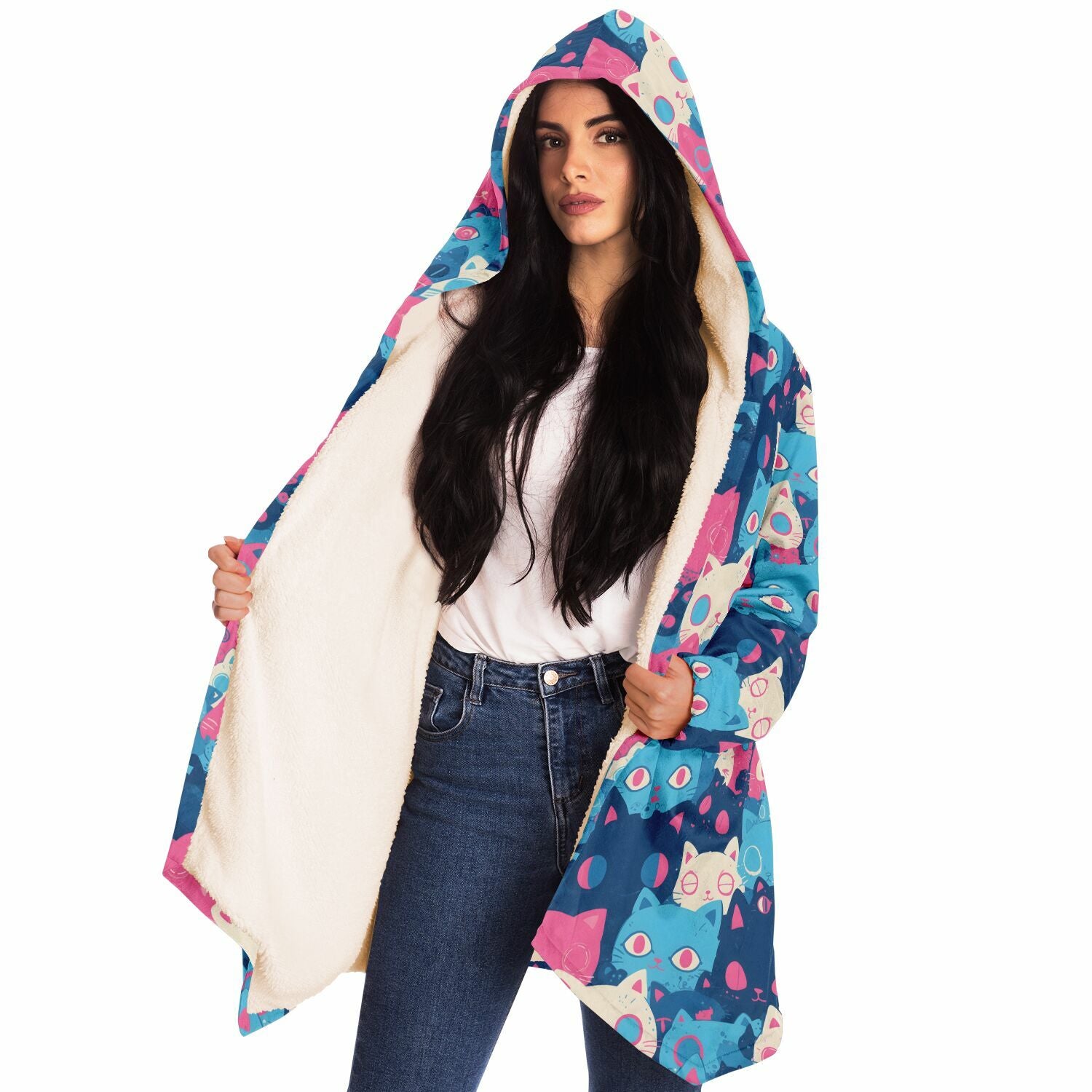 Cute pastel cat pattern Cloak