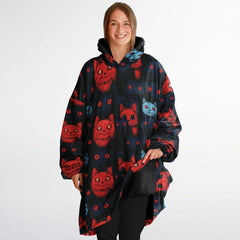 Cats of doom Japanese creepy art Snug Hoodie