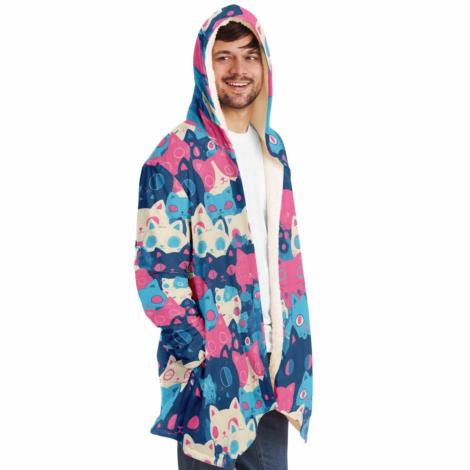 Cute pastel cat pattern Cloak