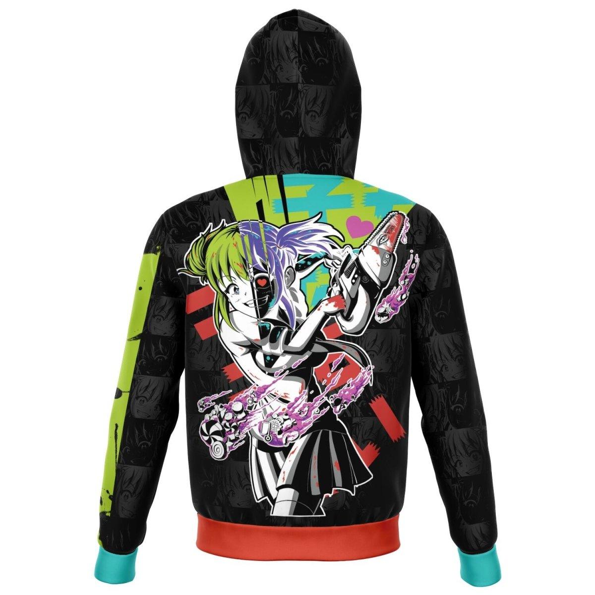 Kandi Cute Yandere Anime Girl Unisex AOP Zip Hoodie - kawaiiwaru