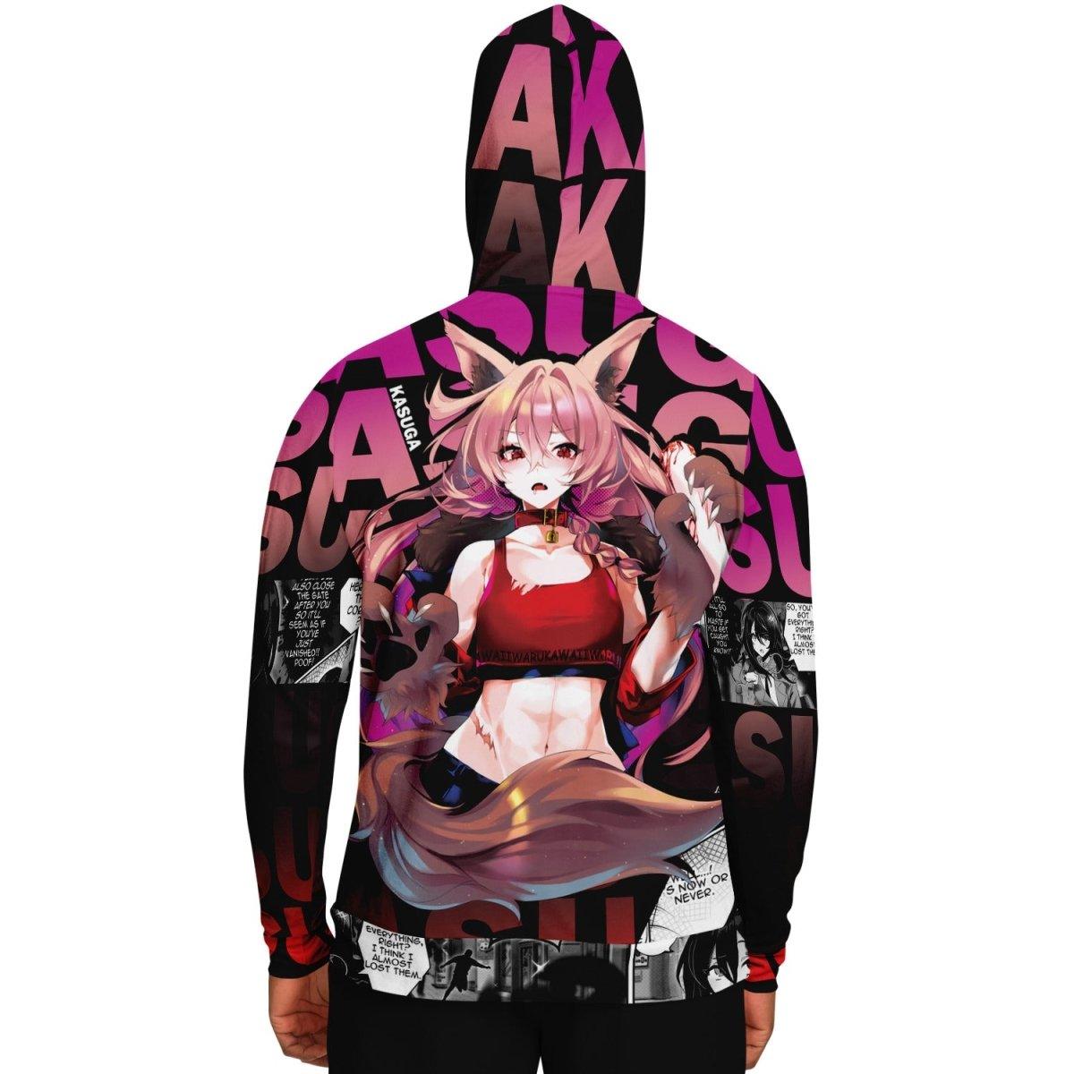 Kasuga werewolf anime girl AOP Hoodie - kawaiiwaru