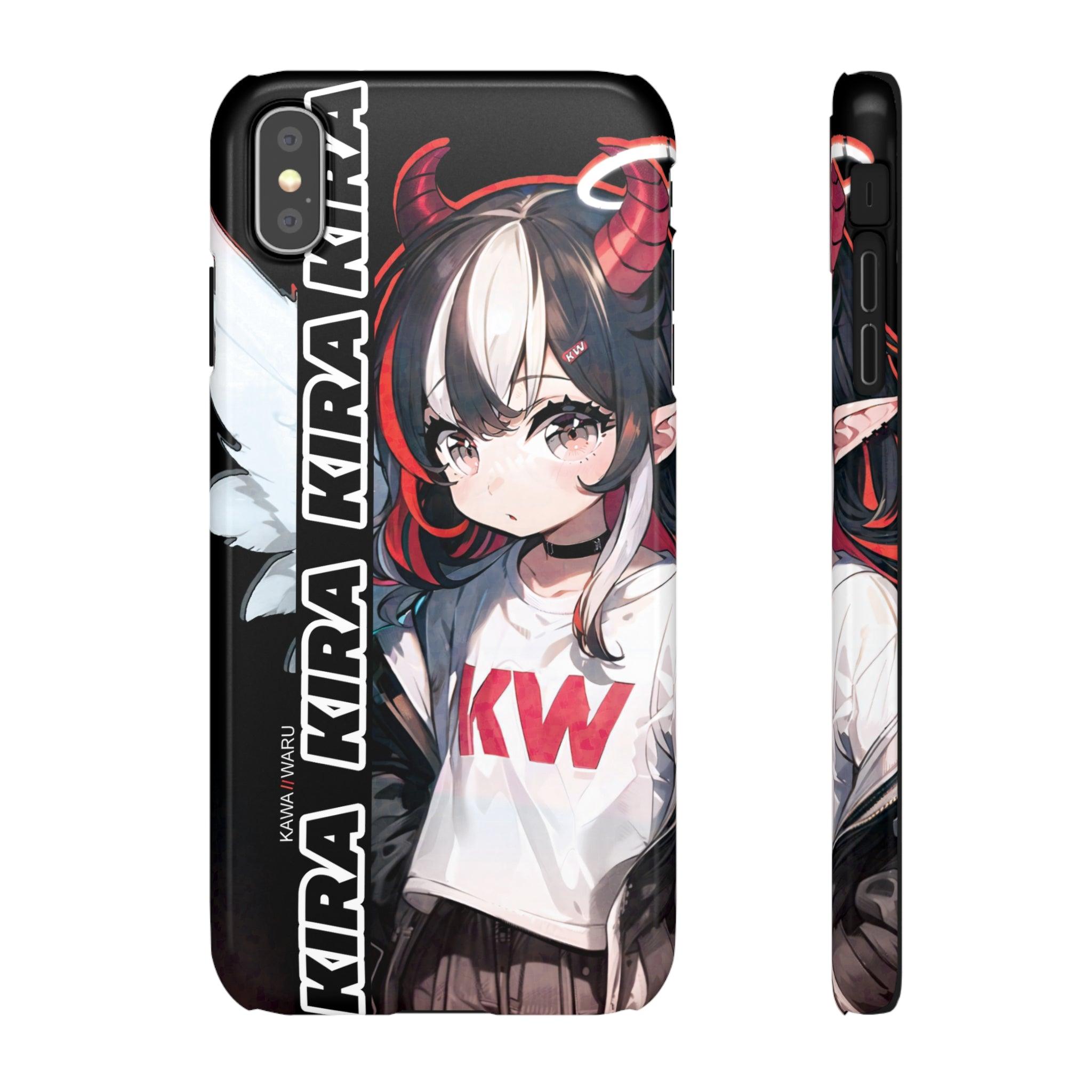Kira - Demon Angel Elf Cyberpunk Cute anime girl iPhone samsung Snap Case - kawaiiwaru