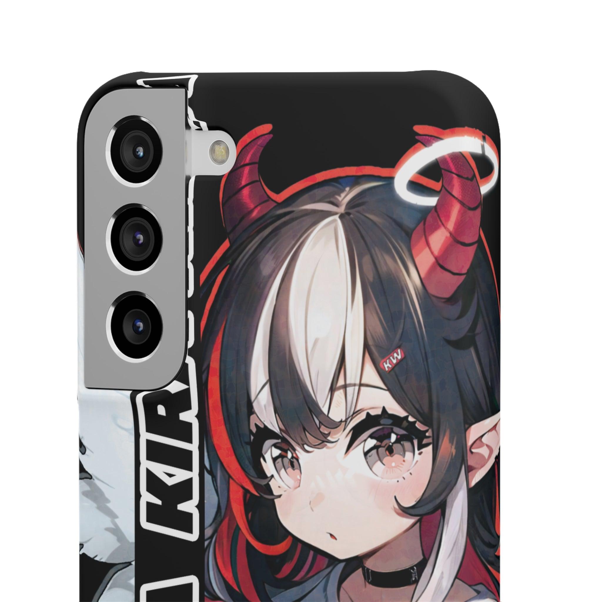 Kira - Demon Angel Elf Cyberpunk Cute anime girl iPhone samsung Snap Case - kawaiiwaru