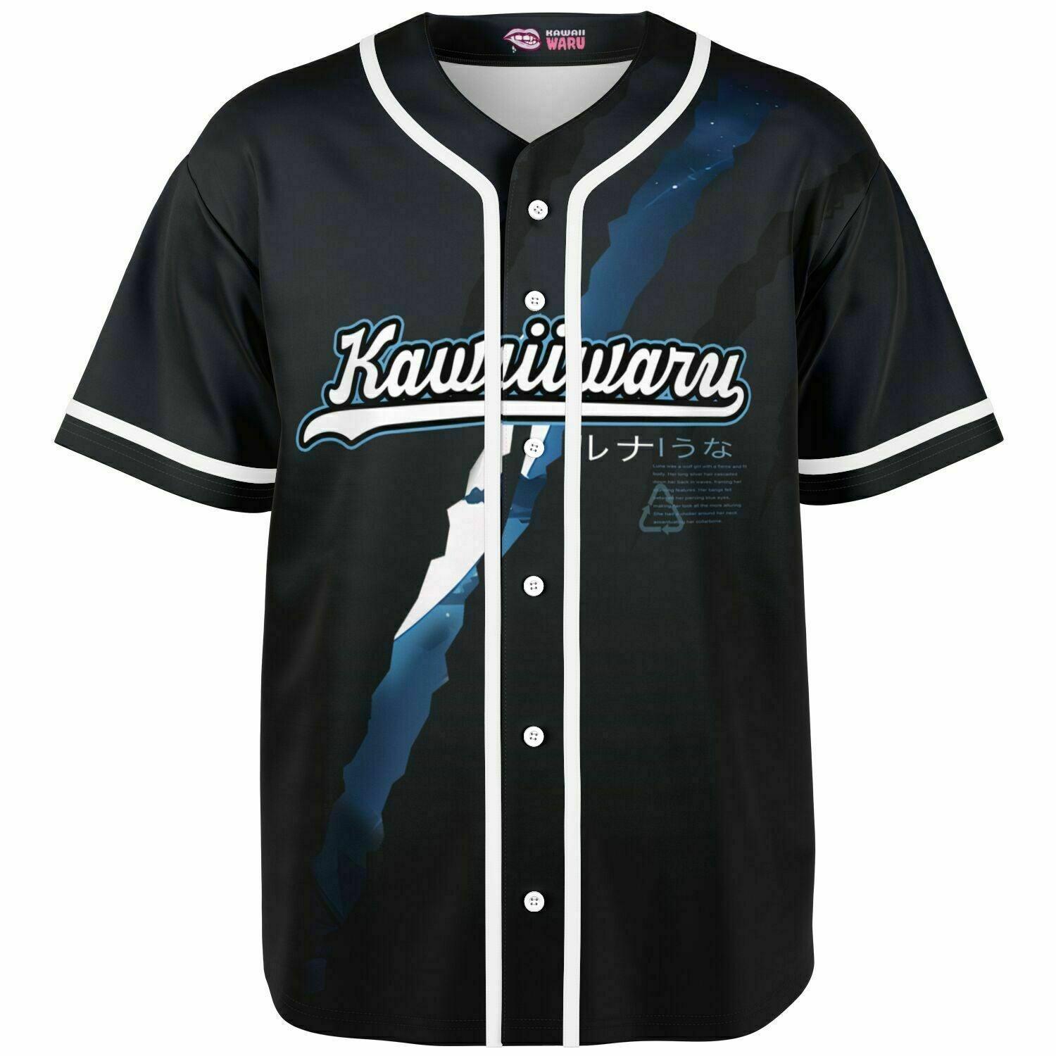Luna - Wolf anime girl werewolf Unisex Baseball Jersey t-shirt - AOP - kawaiiwaru