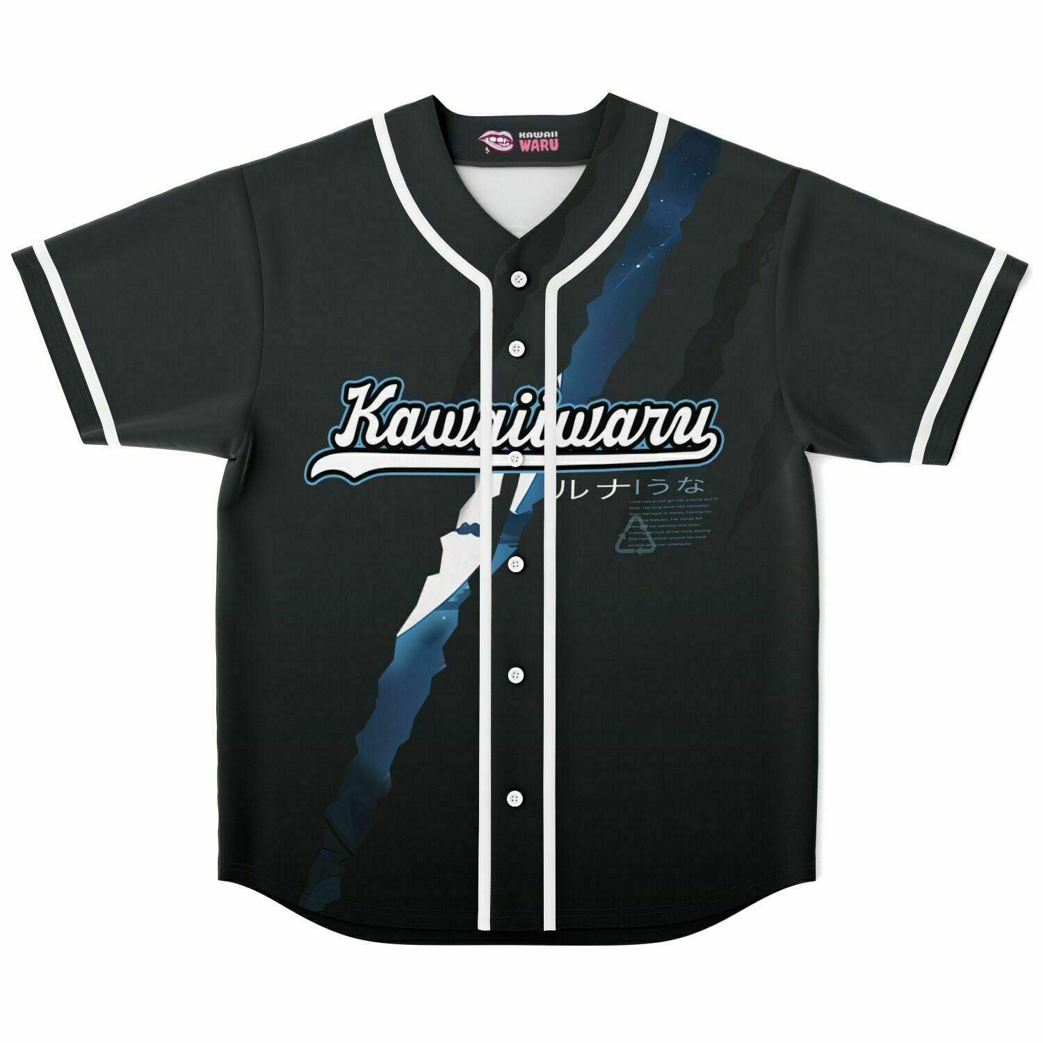 Luna - Wolf anime girl werewolf Unisex Baseball Jersey t-shirt - AOP - kawaiiwaru