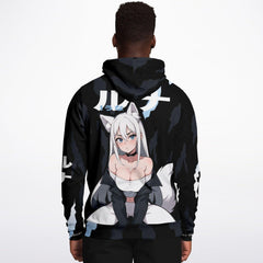 Luna - Wolf girl neko Anime Girl AOP Hoodie - kawaiiwaru