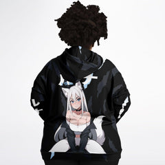 Luna - Wolf girl neko Anime Girl AOP Plus-size Unisex Hoodie (up to 6xl) - kawaiiwaru