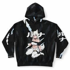 Luna - Wolf girl neko Anime Girl AOP Plus-size Unisex Hoodie (up to 6xl) - kawaiiwaru